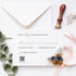 bohemian rust orange and navy floral acrylic wedding invitations CWIA179